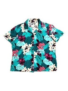 Croft & Barrow Women’s Short Sleeve Hawaiian Style Shirt Blouse Size M